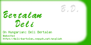 bertalan deli business card